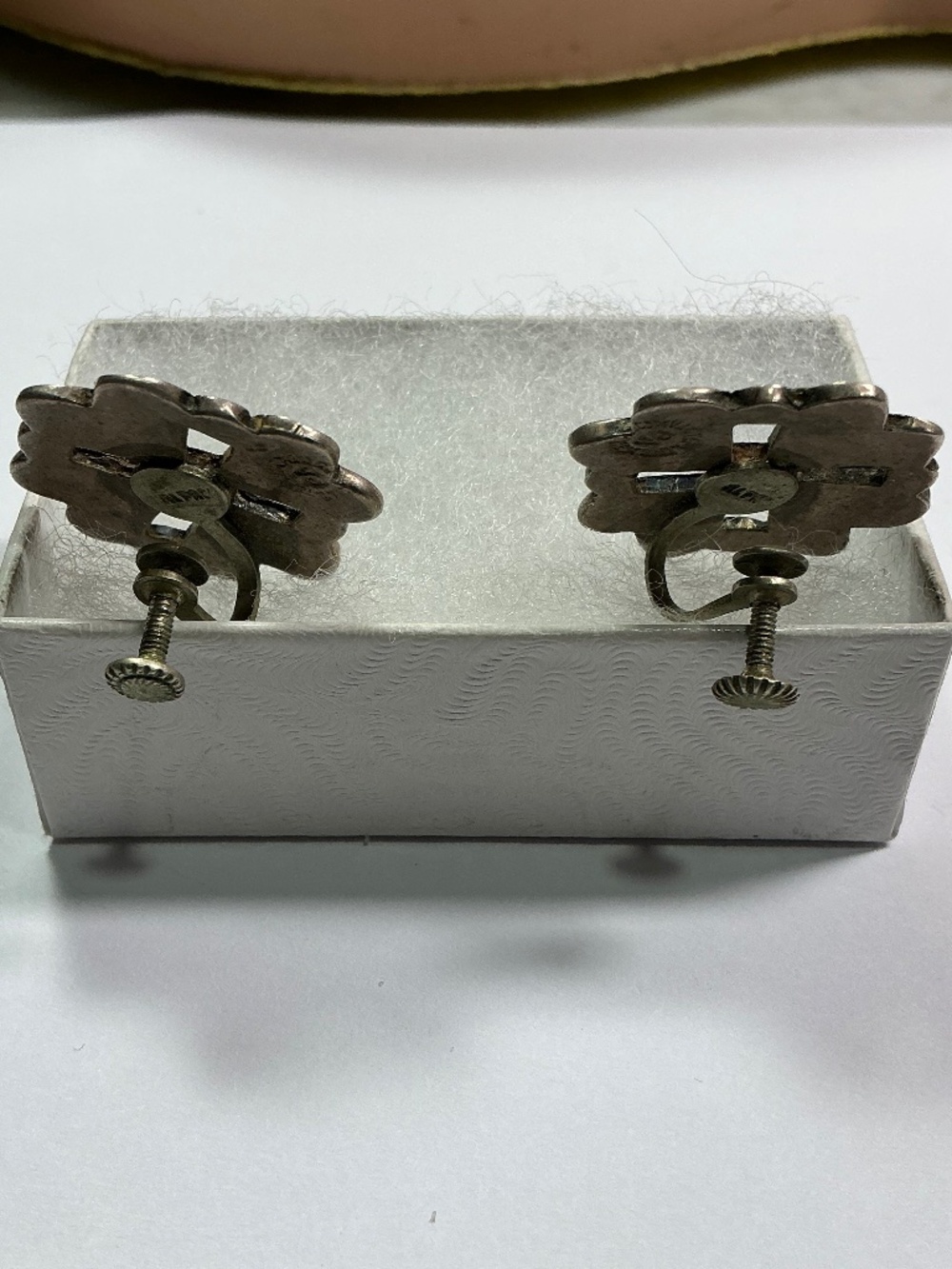 Vintage Sterling Silver TAXCO Los Ballesteros Abalone Inlay Screw Back Earrings - Picture 5 of 6
